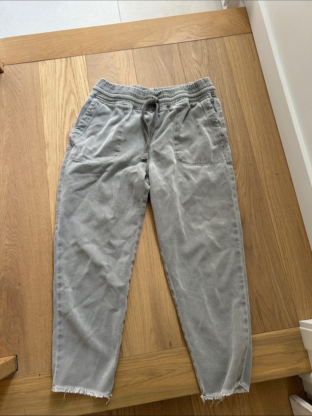 Zara Light Gray Corduroy Drawstring Joggers